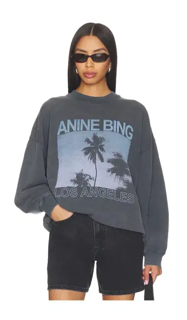Anine Bing Miles Palms Sweatshirt | Thumbnail 1 Anine Bing Miles Palms Sweatshirt | Thumbnail 1