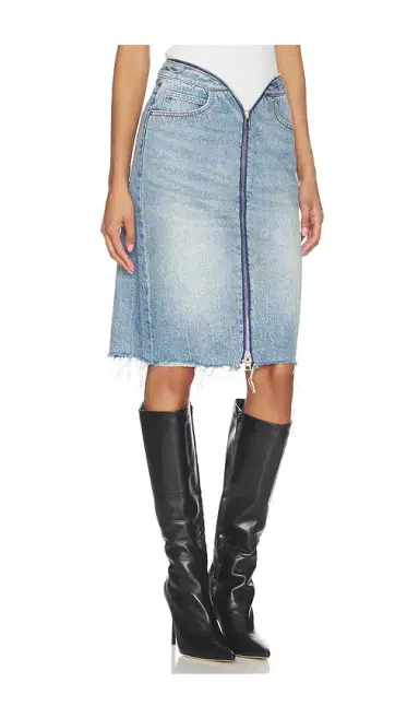 Alexander Wang Dipped V Zip Waistband Skirt | Thumbnail 2 Alexander Wang Dipped V Zip Waistband Skirt | Thumbnail 2