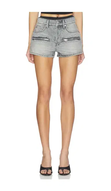 Alexander Wang Silk Prestyle Mid Rise Short With Horizontal Zips | Thumbnail 1 Alexander Wang Silk Prestyle Mid Rise Short With Horizontal Zips | Thumbnail 1