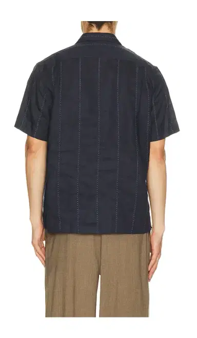Vince Linen Eyelet Stripe Short Sleeve Cabana Shirt | Thumbnail 2 Vince Linen Eyelet Stripe Short Sleeve Cabana Shirt | Thumbnail 2