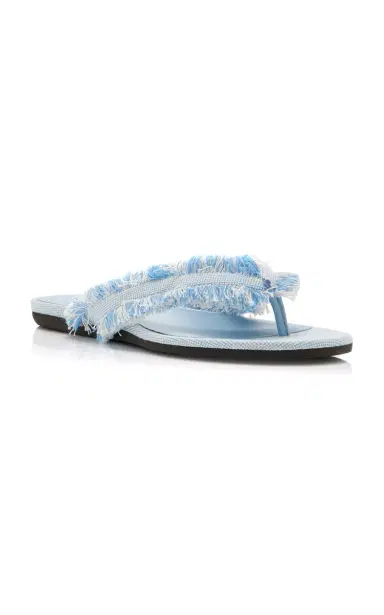 Jimmy Choo Bay Frayed Canvas Sandals | Thumbnail 4 Jimmy Choo Bay Frayed Canvas Sandals | Thumbnail 4