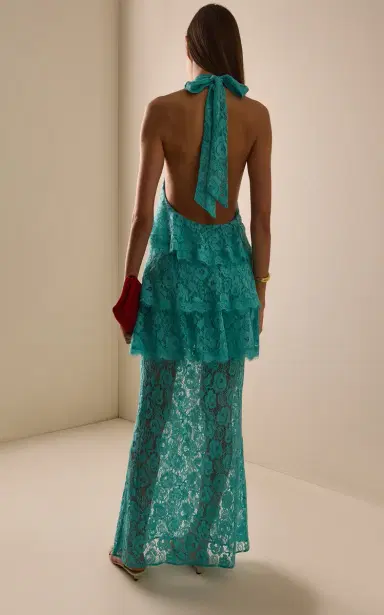 Third Form Exclusive Gaia Tiered Lace Maxi Halter Dress | Thumbnail 4 Third Form Exclusive Gaia Tiered Lace Maxi Halter Dress | Thumbnail 4