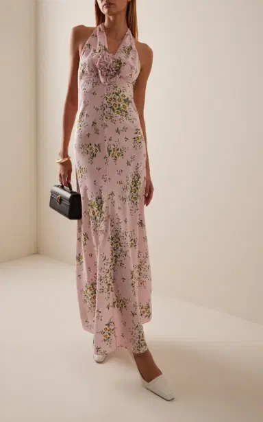 Rodarte Floral Silk Crepe Halter Dress | Thumbnail 2 Rodarte Floral Silk Crepe Halter Dress | Thumbnail 2