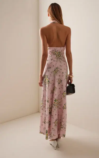 Rodarte Floral Silk Crepe Halter Dress | Thumbnail 4 Rodarte Floral Silk Crepe Halter Dress | Thumbnail 4