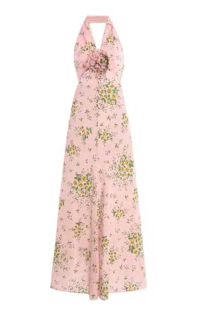 Rodarte Floral Silk Crepe Halter Dress | Thumbnail 6 Rodarte Floral Silk Crepe Halter Dress | Thumbnail 6
