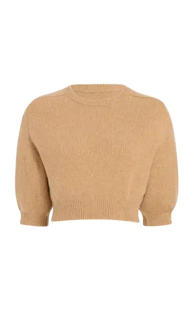 Khaite Lorelai Cropped Wool-Cashmere Sweater | Thumbnail 1 Khaite Lorelai Cropped Wool-Cashmere Sweater | Thumbnail 1