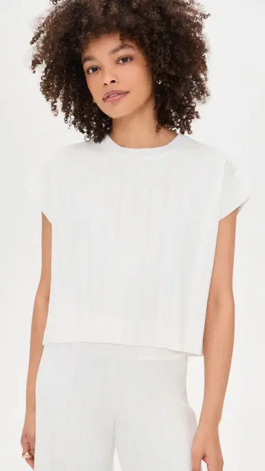 Splendid x @Cellajaneblog Wide Rib hort leeve Top White | Thumbnail 2 Splendid x @Cellajaneblog Wide Rib hort leeve Top White | Thumbnail 2
