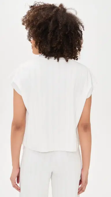 Splendid x @Cellajaneblog Wide Rib hort leeve Top White | Thumbnail 3 Splendid x @Cellajaneblog Wide Rib hort leeve Top White | Thumbnail 3