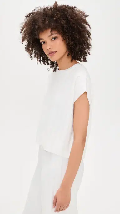 Splendid x @Cellajaneblog Wide Rib hort leeve Top White | Thumbnail 4 Splendid x @Cellajaneblog Wide Rib hort leeve Top White | Thumbnail 4