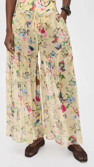 L'AGENCE Garden Butterflies haron heer Wide Leg Pants Multi | Thumbnail 2 L'AGENCE Garden Butterflies haron heer Wide Leg Pants Multi | Thumbnail 2
