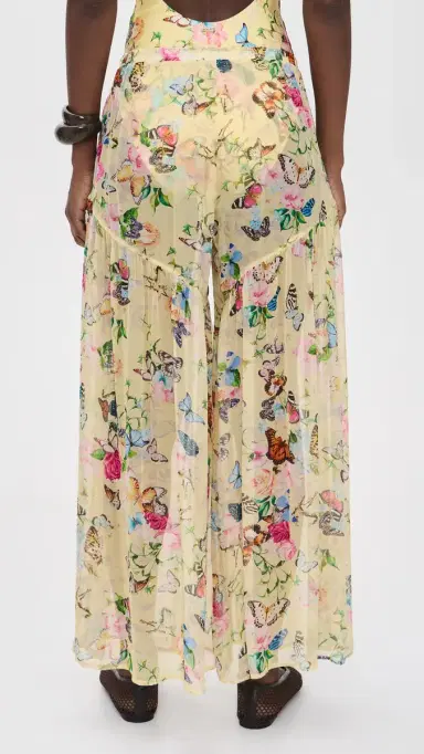 L'AGENCE Garden Butterflies haron heer Wide Leg Pants Multi | Thumbnail 3 L'AGENCE Garden Butterflies haron heer Wide Leg Pants Multi | Thumbnail 3