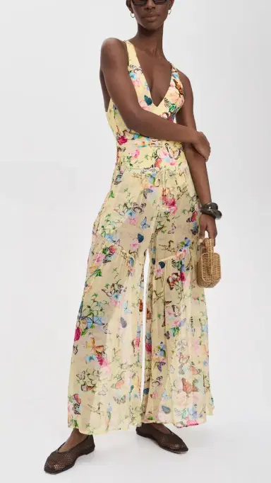 L'AGENCE Garden Butterflies haron heer Wide Leg Pants Multi | Thumbnail 5 L'AGENCE Garden Butterflies haron heer Wide Leg Pants Multi | Thumbnail 5