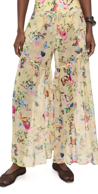 L'AGENCE Garden Butterflies haron heer Wide Leg Pants Multi | Thumbnail 1 L'AGENCE Garden Butterflies haron heer Wide Leg Pants Multi | Thumbnail 1