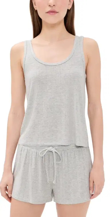 HONEYDEW Luxe Modal Tank Shortie Set Heather Grey | Thumbnail 1 HONEYDEW Luxe Modal Tank Shortie Set Heather Grey | Thumbnail 1