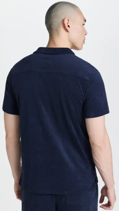 Onia Towel Terry Johnny Collar Polo Deep Navy M | Thumbnail 3 Onia Towel Terry Johnny Collar Polo Deep Navy M | Thumbnail 3