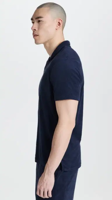 Onia Towel Terry Johnny Collar Polo Deep Navy M | Thumbnail 4 Onia Towel Terry Johnny Collar Polo Deep Navy M | Thumbnail 4