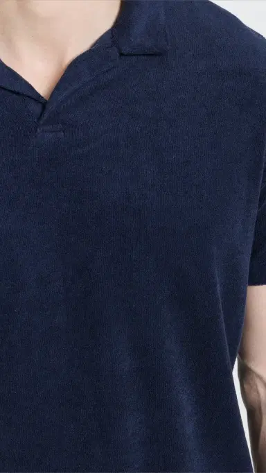 Onia Towel Terry Johnny Collar Polo Deep Navy M | Thumbnail 6 Onia Towel Terry Johnny Collar Polo Deep Navy M | Thumbnail 6