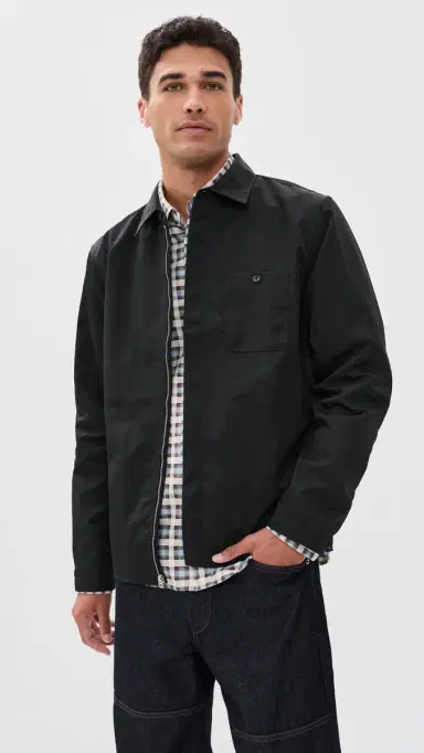 rag & bone Karl Nylon Zip Shirt Jacket Black L | Thumbnail 2 rag & bone Karl Nylon Zip Shirt Jacket Black L | Thumbnail 2