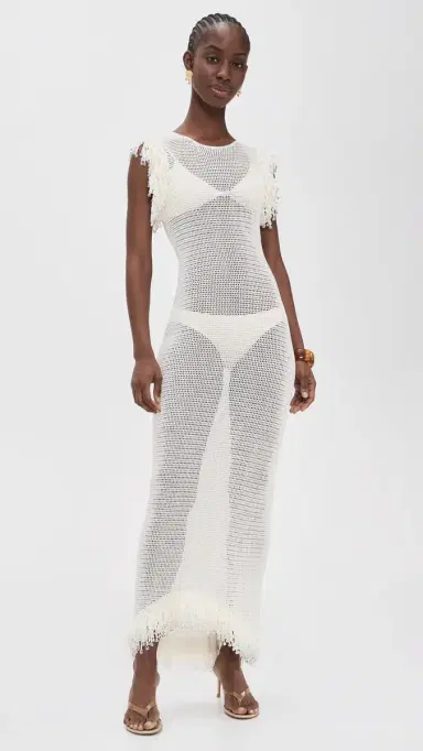 Paris Georgia Fringe Dress White | Thumbnail 2 Paris Georgia Fringe Dress White | Thumbnail 2