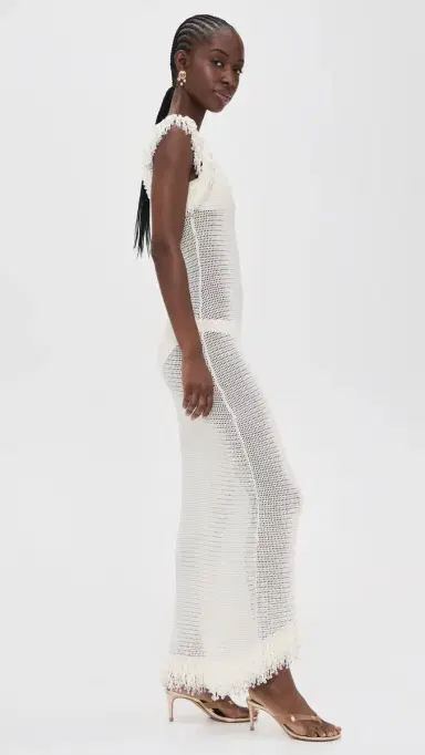 Paris Georgia Fringe Dress White | Thumbnail 4 Paris Georgia Fringe Dress White | Thumbnail 4