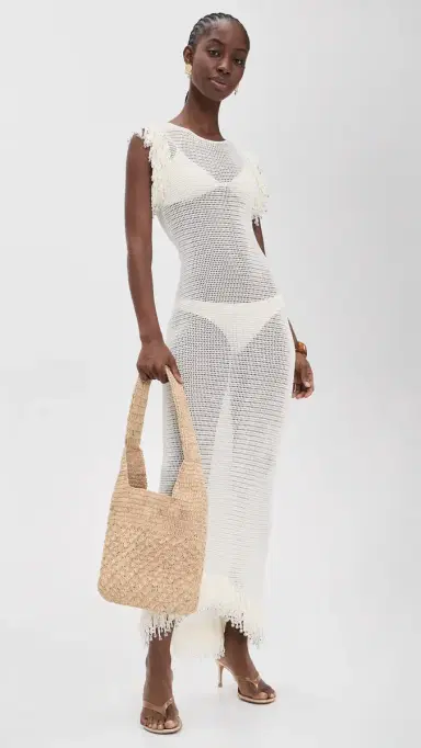 Paris Georgia Fringe Dress White | Thumbnail 5 Paris Georgia Fringe Dress White | Thumbnail 5
