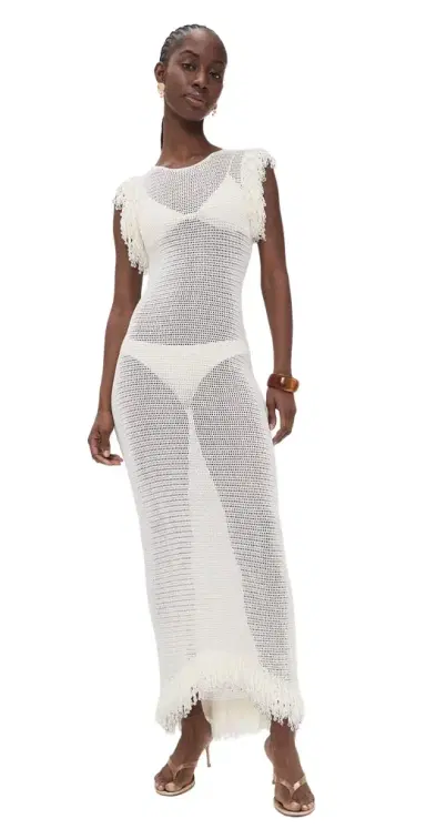 Paris Georgia Fringe Dress White | Thumbnail 1 Paris Georgia Fringe Dress White | Thumbnail 1