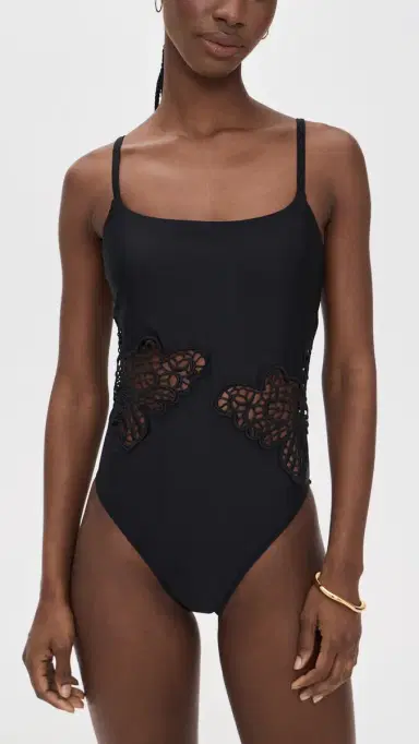 L'AGENCE Remi Butterfly Crochet One Piece Black | Thumbnail 2 L'AGENCE Remi Butterfly Crochet One Piece Black | Thumbnail 2