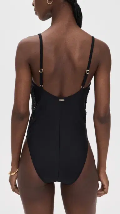 L'AGENCE Remi Butterfly Crochet One Piece Black | Thumbnail 3 L'AGENCE Remi Butterfly Crochet One Piece Black | Thumbnail 3
