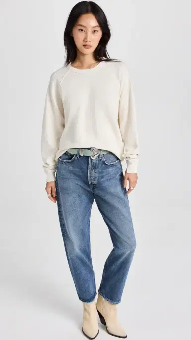 The Great. The College Sweatshirt Washed White | Thumbnail 5 The Great. The College Sweatshirt Washed White | Thumbnail 5