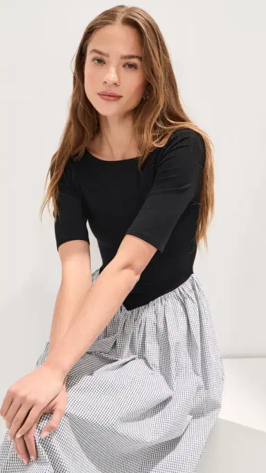 LE BOP Gracie Dress Black/Black/ Plaid | Thumbnail 2 LE BOP Gracie Dress Black/Black/ Plaid | Thumbnail 2