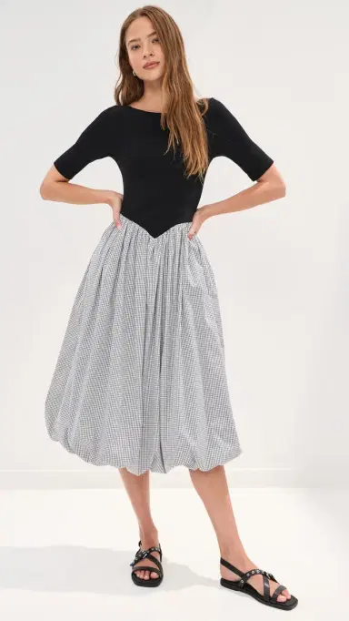 LE BOP Gracie Dress Black/Black/ Plaid | Thumbnail 6 LE BOP Gracie Dress Black/Black/ Plaid | Thumbnail 6