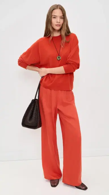 Jenni Kayne Cashmere Marina Crew Neck Pullover Tomato | Thumbnail 5 Jenni Kayne Cashmere Marina Crew Neck Pullover Tomato | Thumbnail 5