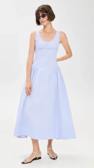 Proenza Schouler White Label Kendall Dress in Tech Cotton Sky | Thumbnail 2 Proenza Schouler White Label Kendall Dress in Tech Cotton Sky | Thumbnail 2