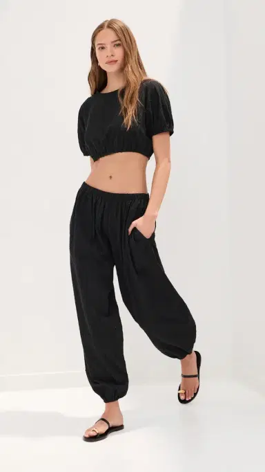LE BOP Andi Oversized Eyelet Balloon Pants Black | Thumbnail 5 LE BOP Andi Oversized Eyelet Balloon Pants Black | Thumbnail 5