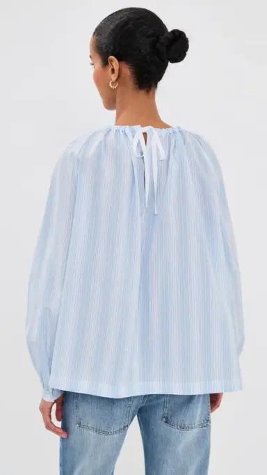 Marni Striped Poplin Top Light Blue | Thumbnail 3 Marni Striped Poplin Top Light Blue | Thumbnail 3