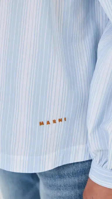 Marni Striped Poplin Top Light Blue | Thumbnail 6 Marni Striped Poplin Top Light Blue | Thumbnail 6