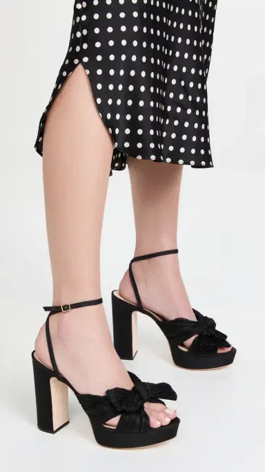 Loeffler Randall Pleated Platform Sandals Black | Thumbnail 3 Loeffler Randall Pleated Platform Sandals Black | Thumbnail 3