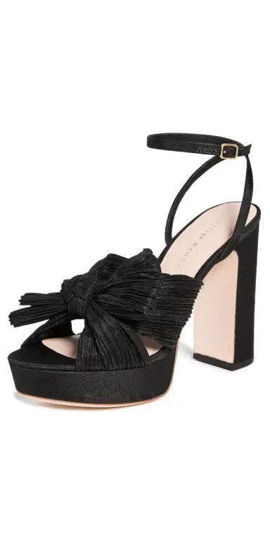 Loeffler Randall Pleated Platform Sandals Black | Thumbnail 1 Loeffler Randall Pleated Platform Sandals Black | Thumbnail 1