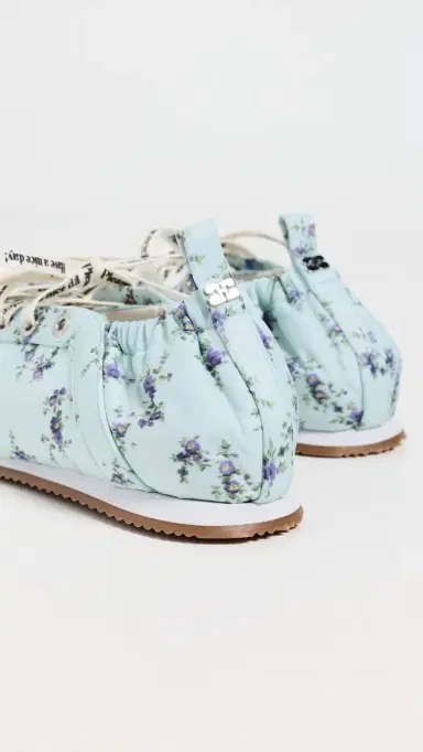 GANNI Lace Up Sporty Ballerina Flats Iced Aqua | Thumbnail 4 GANNI Lace Up Sporty Ballerina Flats Iced Aqua | Thumbnail 4