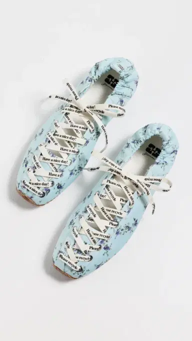 GANNI Lace Up Sporty Ballerina Flats Iced Aqua | Thumbnail 5 GANNI Lace Up Sporty Ballerina Flats Iced Aqua | Thumbnail 5