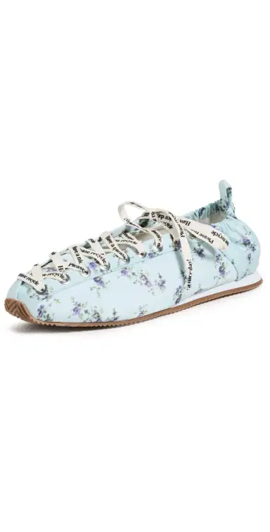 GANNI Lace Up Sporty Ballerina Flats Iced Aqua | Thumbnail 1 GANNI Lace Up Sporty Ballerina Flats Iced Aqua | Thumbnail 1
