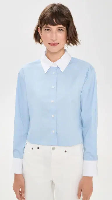 Sold Out NYC The Cropped Everything Shirt in French Blue French Blue | Thumbnail 2 Sold Out NYC The Cropped Everything Shirt in French Blue French Blue | Thumbnail 2