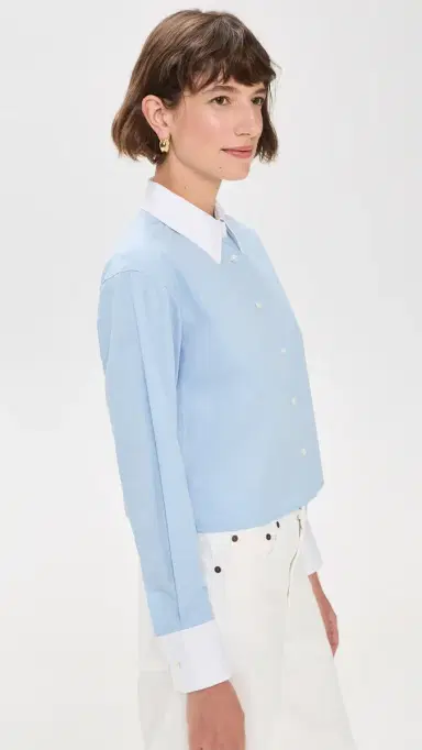 Sold Out NYC The Cropped Everything Shirt in French Blue French Blue | Thumbnail 4 Sold Out NYC The Cropped Everything Shirt in French Blue French Blue | Thumbnail 4
