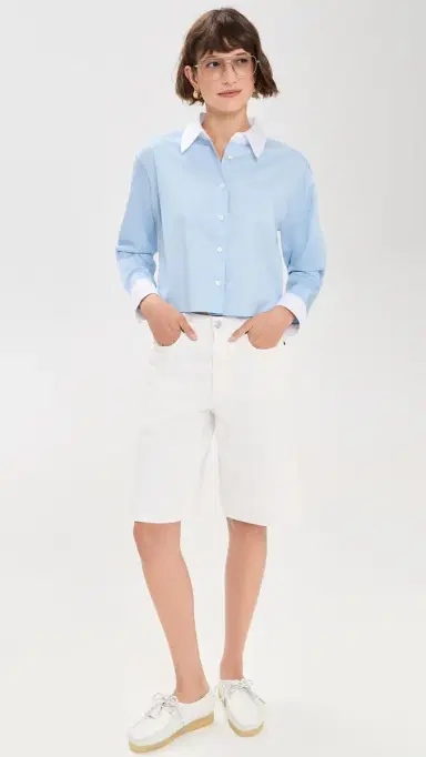 Sold Out NYC The Cropped Everything Shirt in French Blue French Blue | Thumbnail 5 Sold Out NYC The Cropped Everything Shirt in French Blue French Blue | Thumbnail 5