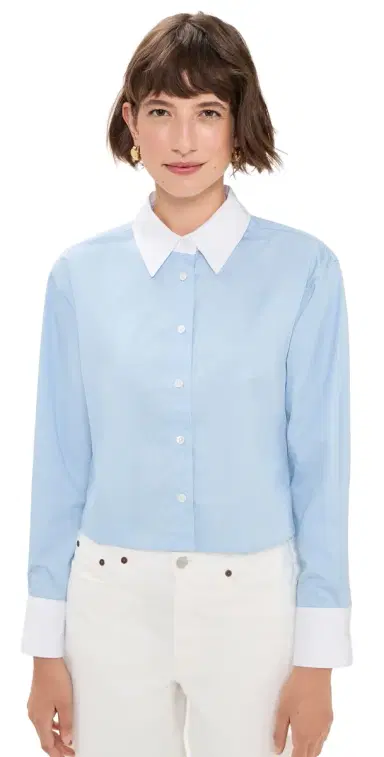 Sold Out NYC The Cropped Everything Shirt in French Blue French Blue | Thumbnail 1 Sold Out NYC The Cropped Everything Shirt in French Blue French Blue | Thumbnail 1