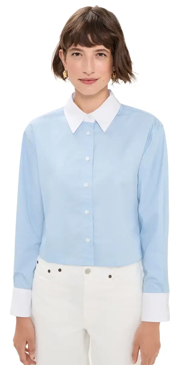 The Cropped Everything Shirt in French Blue French Blue The Cropped Everything Shirt in French Blue French Blue