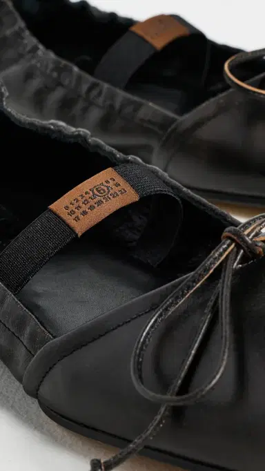 MM6 Maison Margiela Square Toe Leather Ballerina Flats Black/Doe Brown | Thumbnail 6 MM6 Maison Margiela Square Toe Leather Ballerina Flats Black/Doe Brown | Thumbnail 6