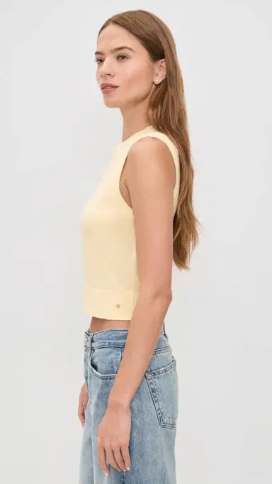 ANINE BING oni Crop Tank Top Butter Yellow | Thumbnail 4 ANINE BING oni Crop Tank Top Butter Yellow | Thumbnail 4