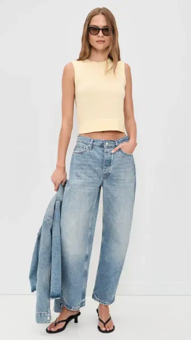 ANINE BING oni Crop Tank Top Butter Yellow | Thumbnail 5 ANINE BING oni Crop Tank Top Butter Yellow | Thumbnail 5