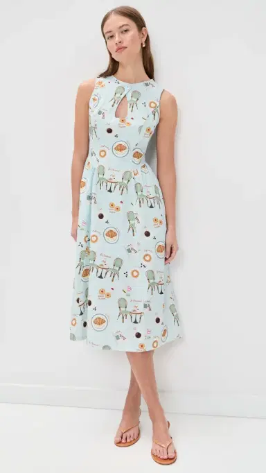 Bailey Rose Graphic Midi Dress Bluebell | Thumbnail 2 Bailey Rose Graphic Midi Dress Bluebell | Thumbnail 2